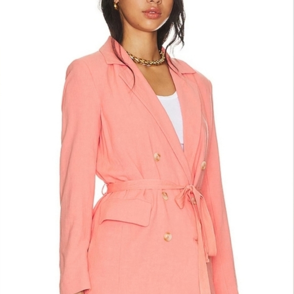 Free People Women's Olivia Linen Blend Blazer XL Host Pick - Picture 3 of 14